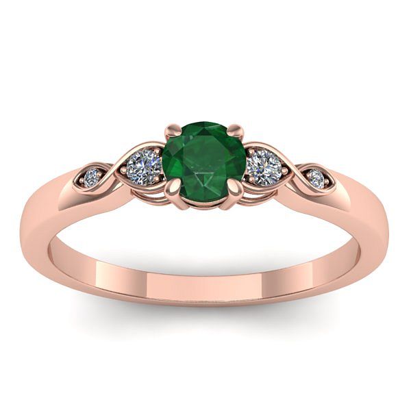 Inel cu smarald rotund