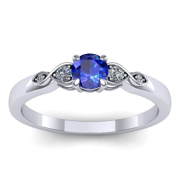 Inel logodna cu safir rotund