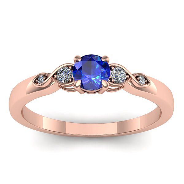 Inel logodna cu safir rotund