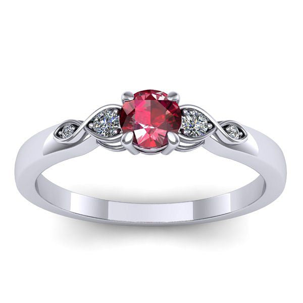 Inel de logodna cu rubin rotund