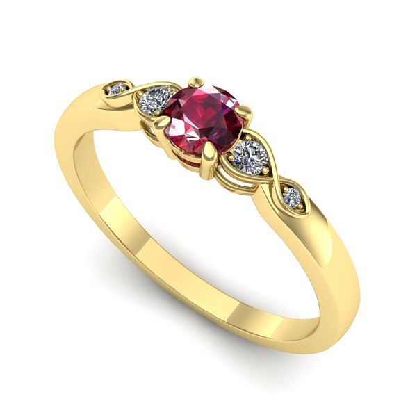 Inel din aur galben cu rubin