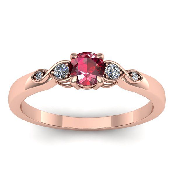 Inel de logodna cu rubin rotund