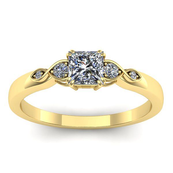 Inel cu diamant patrat