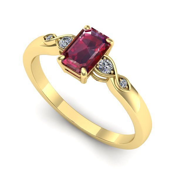 Inel de logodna din aur galben cu rubin