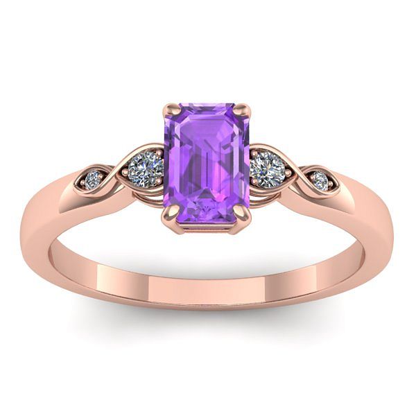 Inel logodna cu ametist dreptunghiular