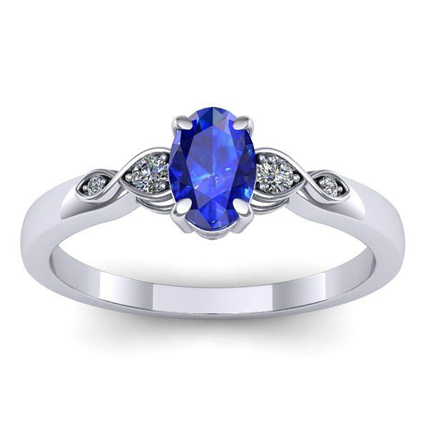 Inel logodna cu safir oval