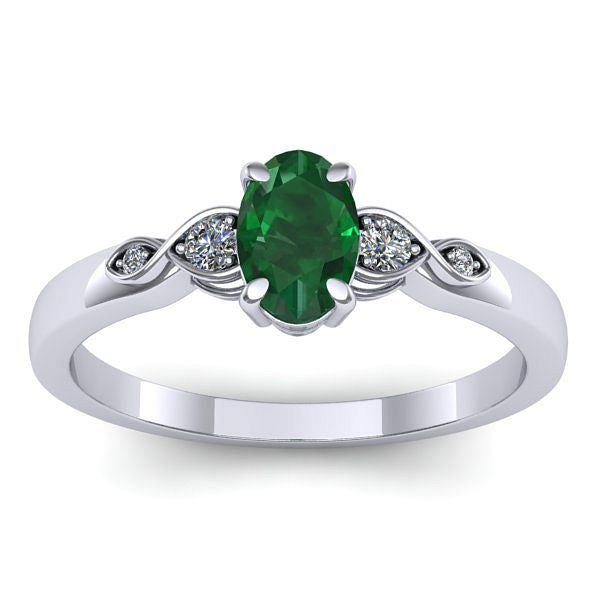 Inel cu smarald oval