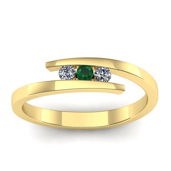 Inel cu smarald rotund