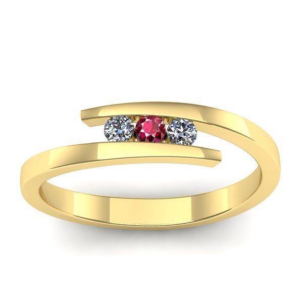 Inel logodna cu rubin rotund