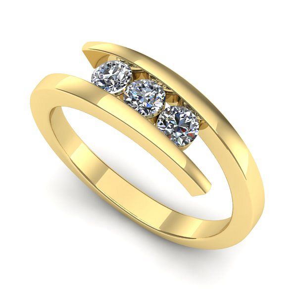 Inel de logodna din aur galben cu diamant