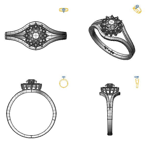 Inel de logodna halo cu diamant