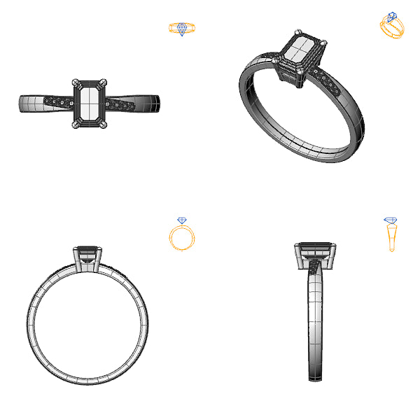 Inel sidestone cu diamant de laborator