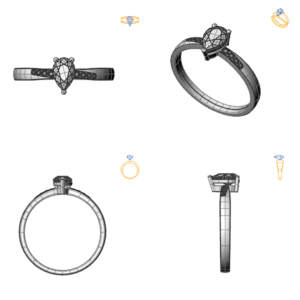 Inel logodna sidestone cu aquamarin