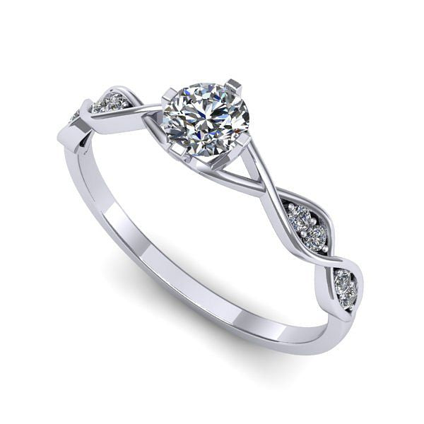 Inel de logodna din aur alb cu diamant