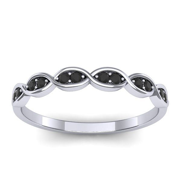 Inel cu diamante negre rotund