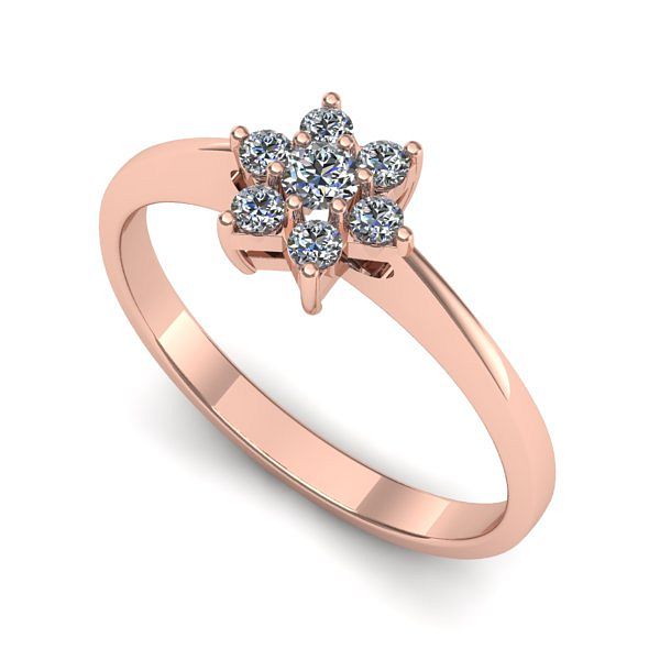 Inel de logodna din aur roz cu diamant