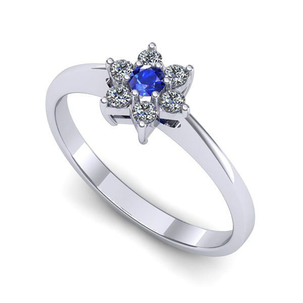 Inel din aur alb cu safir