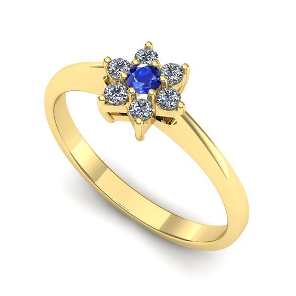 Inel din aur galben cu safir