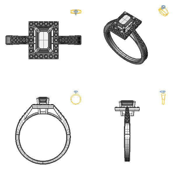 Inel de logodna halo cu safir alb