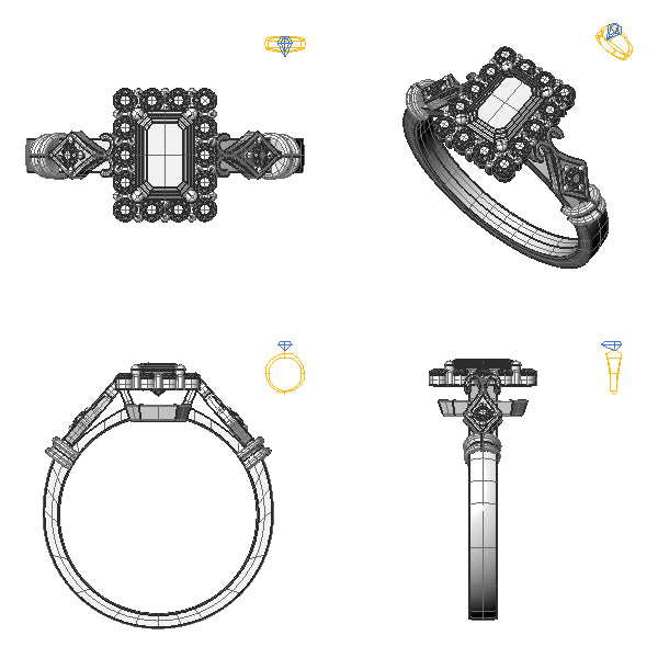 Inel halo cu ametist