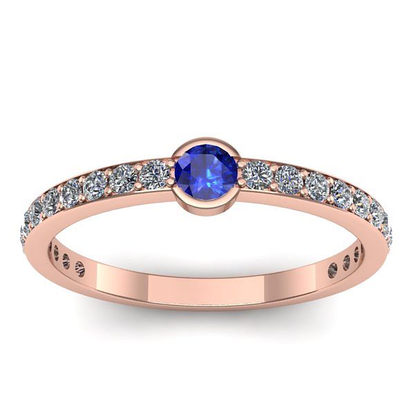 Inel logodna cu safir rotund