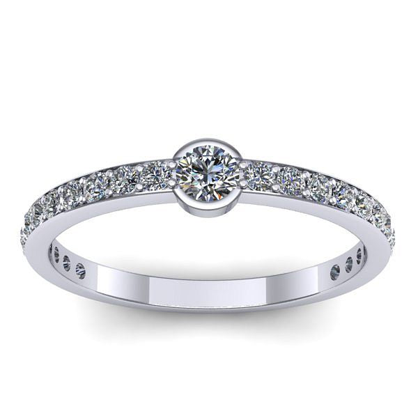 Inel logodna cu diamant rotund