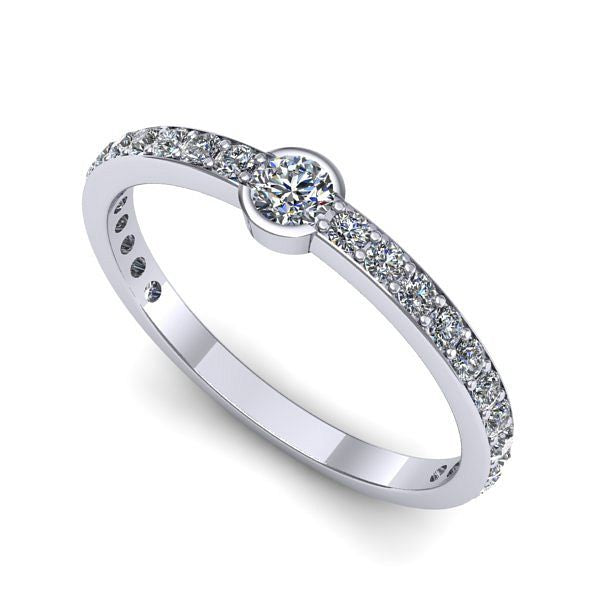 Inel din aur alb cu diamant