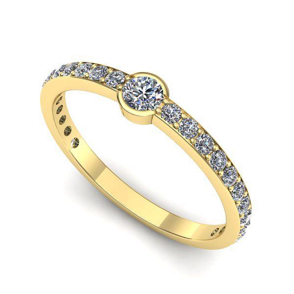 Inel logodna din aur galben cu diamant