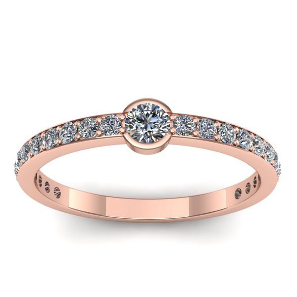 Inel logodna cu diamant rotund