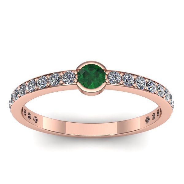 Inel de logodna cu smarald rotund