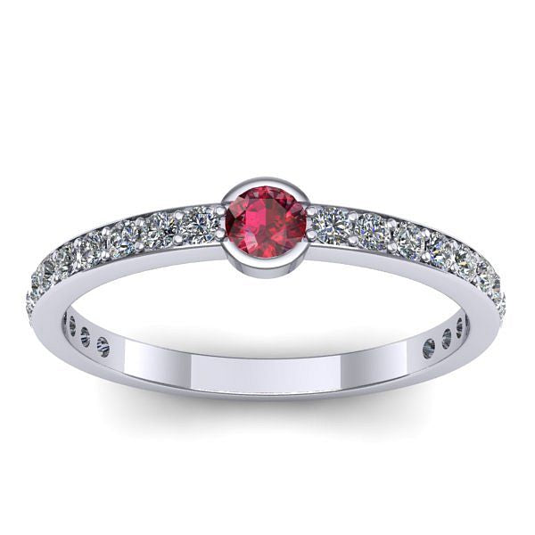 Inel logodna cu rubin rotund