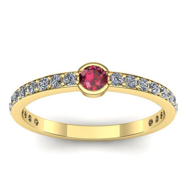 Inel de logodna cu rubin rotund