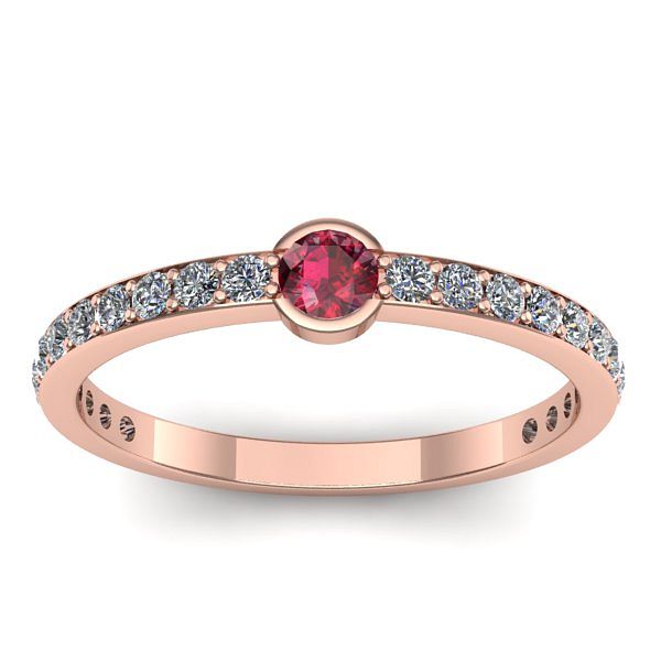 Inel cu rubin rotund