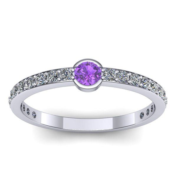 Inel cu ametist rotund