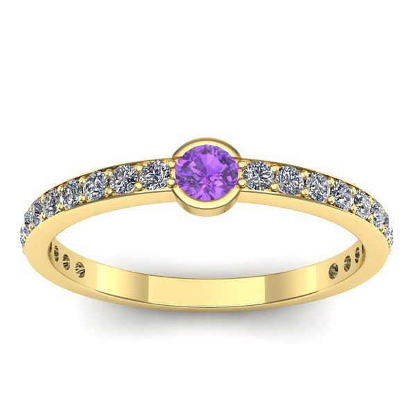 Inel cu ametist rotund