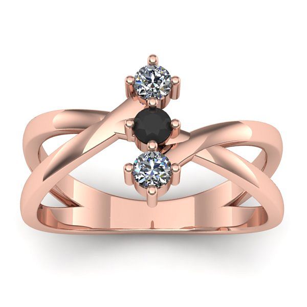 Inel logodna cu diamant negru rotund