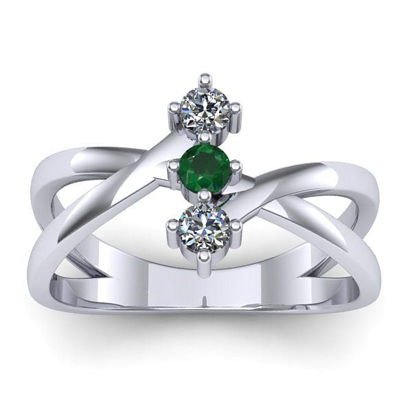 Inel logodna cu smarald rotund