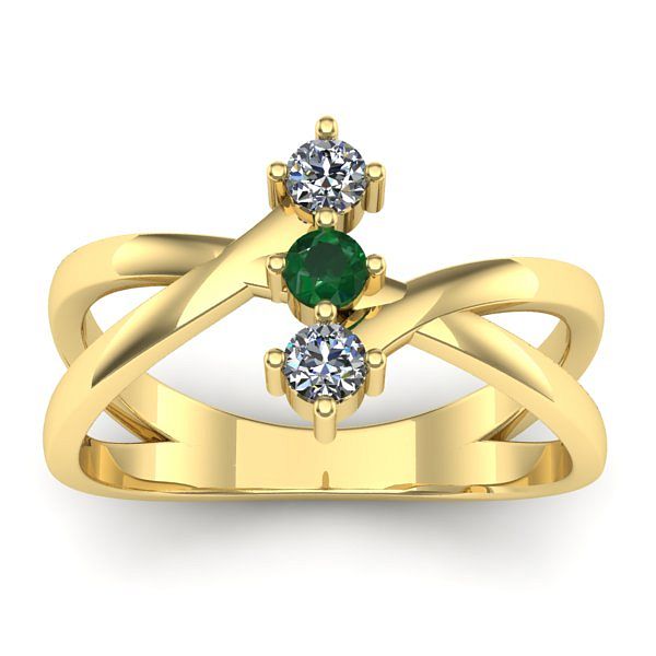 Inel cu smarald rotund