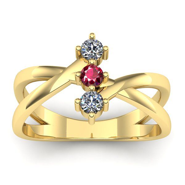 Inel cu rubin rotund