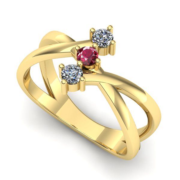 Inel de logodna din aur galben cu rubin
