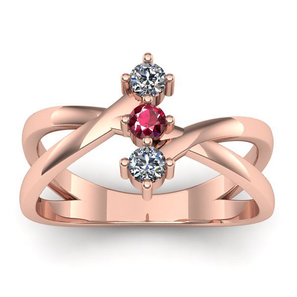 Inel de logodna cu rubin rotund