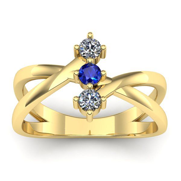 Inel logodna cu safir rotund