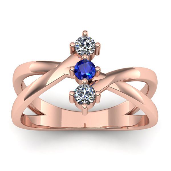 Inel de logodna cu safir rotund