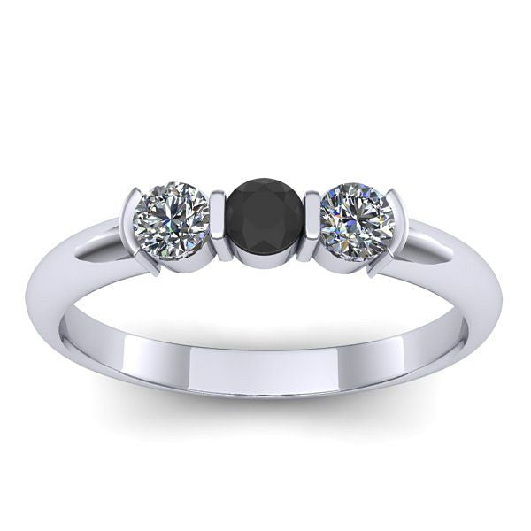 Inel logodna cu diamant negru rotund