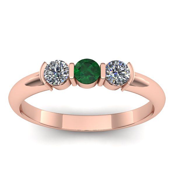 Inel cu smarald rotund