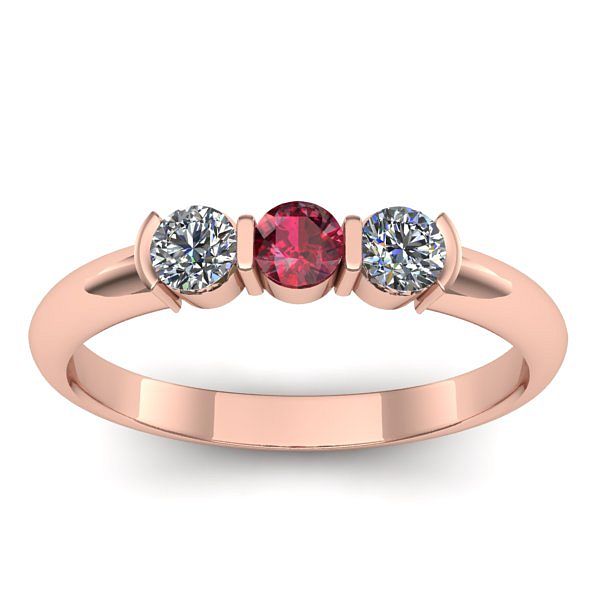 Inel cu rubin rotund