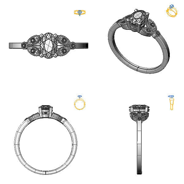 Inel logodna sidestone cu safir roz