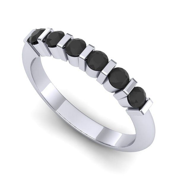 Inel logodna din aur alb cu diamante negre