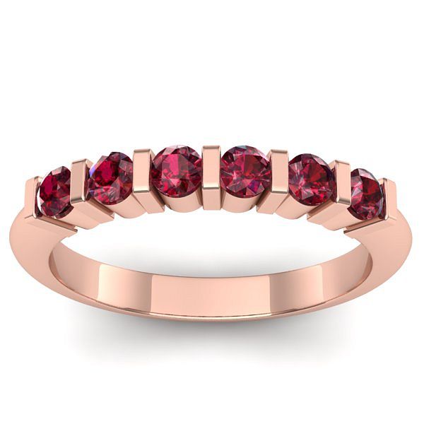 Inel de logodna cu rubine rotund