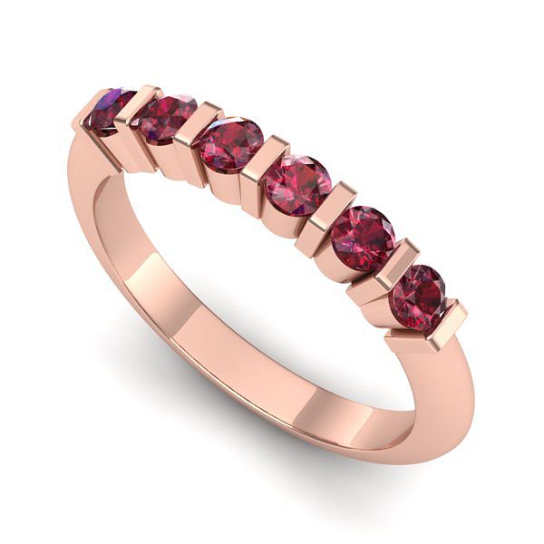 Inel din aur roz cu rubine